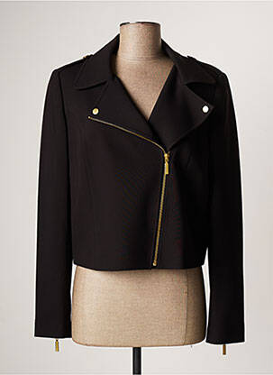 Veste casual col tailleur noir LAUREN VIDAL femme