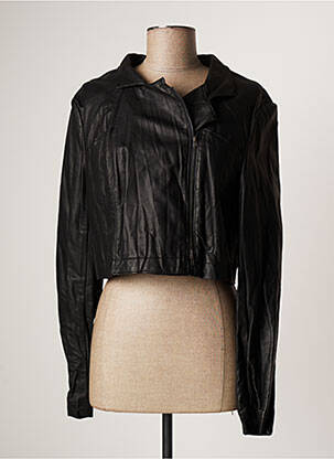 Veste simili cuir poches noir LAUREN VIDAL femme