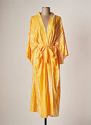 Veste kimono jaune LAUREN VIDAL pour femme