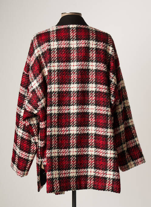 Manteau court poches sans capuche rouge LAUREN VIDAL femme