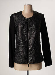 Veste casual col rond noir LAUREN VIDAL femme