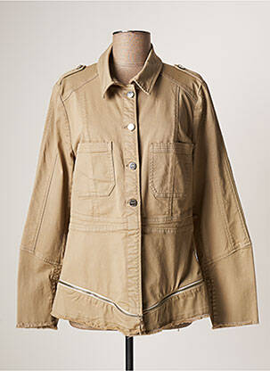 Veste en jean manches longues beige LAUREN VIDAL femme