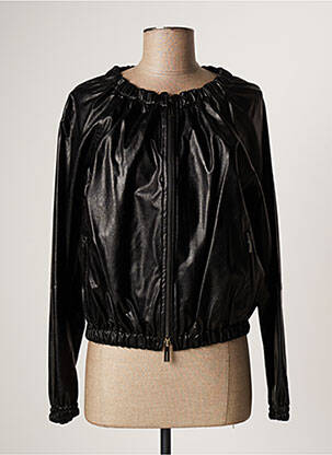 Veste simili cuir poches noir LAUREN VIDAL femme