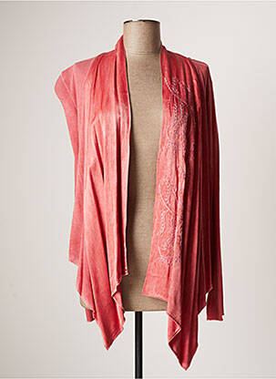 Gilet manches longues manches longues orange LAUREN VIDAL femme