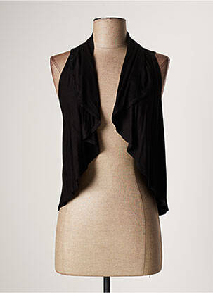 Gilet sans manche maille fine noir LAUREN VIDAL femme