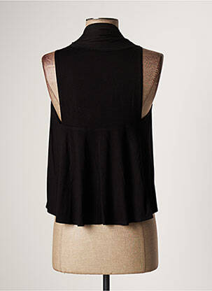 Gilet sans manche maille fine noir LAUREN VIDAL femme