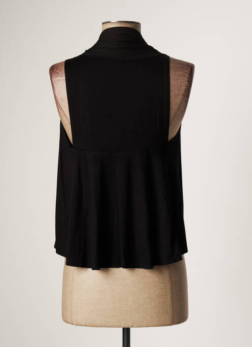 Gilet sans manche maille fine noir LAUREN VIDAL femme