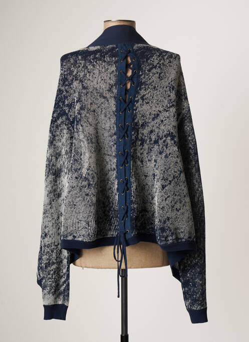 Gilet manches longues bleu LAUREN VIDAL pour femme