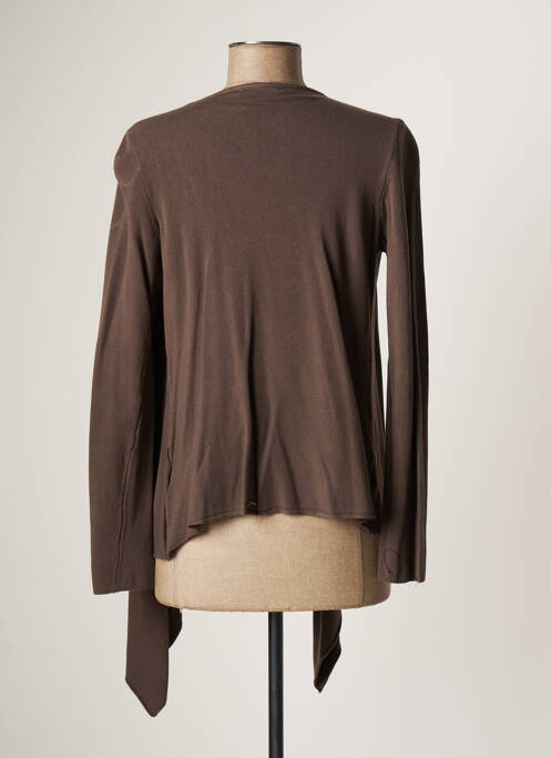 Gilet manches longues marron LAUREN VIDAL pour femme