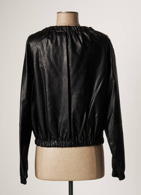 Veste simili cuir noir LAUREN VIDAL pour femme