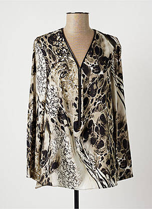 Blouse imprimé fantaisie manches longues vert LAUREN VIDAL femme