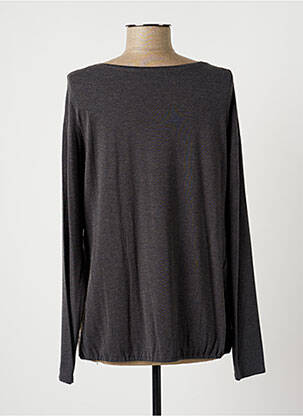 Top col carré manches longues gris LAUREN VIDAL femme