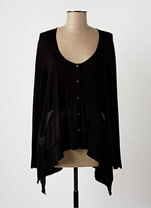 Veste casual col rond noir LAUREN VIDAL femme