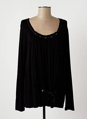 Top tissage jersey manches longues noir LAUREN VIDAL femme