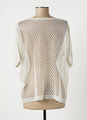Pull coupe droite manches courtes gris LAUREN VIDAL femme