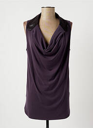 Top tissage jersey sans manche gris LAUREN VIDAL femme