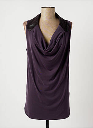 Top tissage jersey sans manche gris LAUREN VIDAL femme