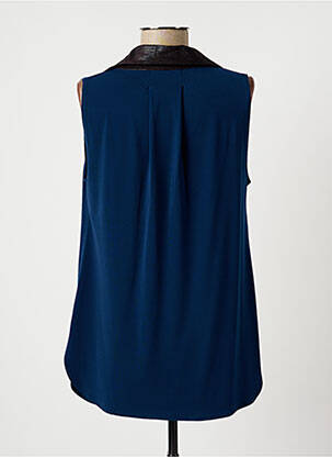 Top stretch sans manche bleu LAUREN VIDAL femme