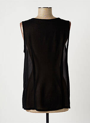 Blouse légère et transparente sans manche noir LAUREN VIDAL femme