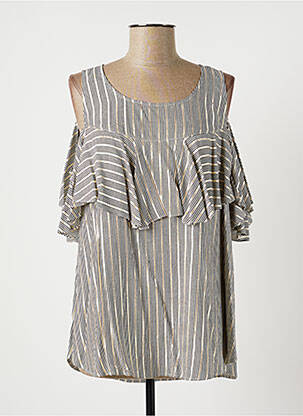 Blouse col rond manches courtes noir LAUREN VIDAL femme