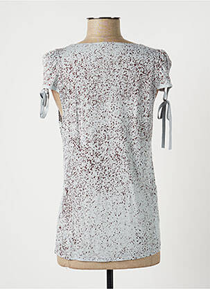 Top stretch manches courtes bleu LAUREN VIDAL femme