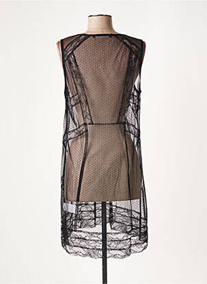 Robe mi-longue coupe fluide sans manche noir LAUREN VIDAL femme