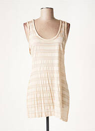 Tunique manches courtes coupe cintrée beige LAUREN VIDAL femme