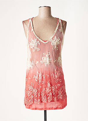 Top stretch sans manche rose LAUREN VIDAL femme