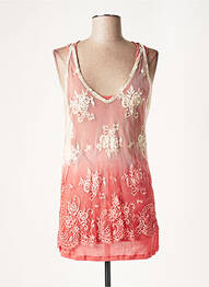 Top stretch sans manche rose LAUREN VIDAL femme