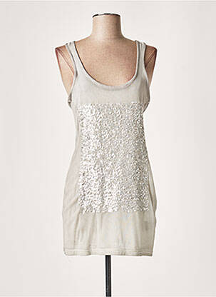 Tunique sans manche col rond gris LAUREN VIDAL femme