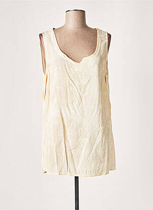 Tunique sans manche coupe fluide beige LAUREN VIDAL femme