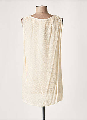 Tunique sans manche coupe fluide beige LAUREN VIDAL femme