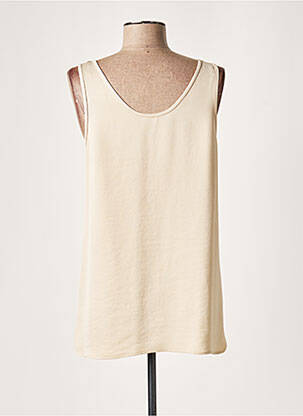 Blouse col rond sans manche beige LAUREN VIDAL femme