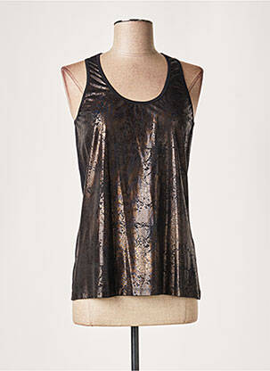 Top stretch sans manche noir LAUREN VIDAL femme