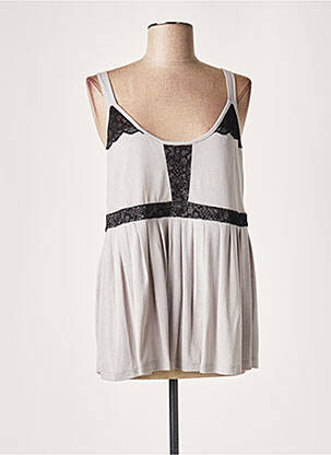 Top sans manche sans manche gris LAUREN VIDAL femme