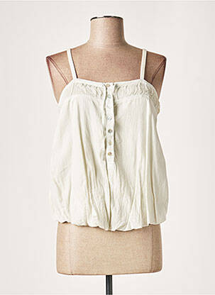 Top col carré fines bretelles gris LAUREN VIDAL femme