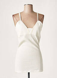 Top coupe cintrée fines bretelles beige LAUREN VIDAL femme