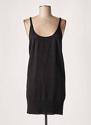 Robe pull resserrée sur le bas fines bretelles noir LAUREN VIDAL femme