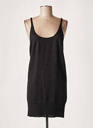 Robe pull resserrée sur le bas fines bretelles noir LAUREN VIDAL femme