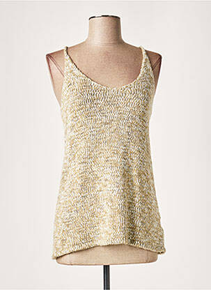 Pull coupe cintrée fines bretelles vert LAUREN VIDAL femme