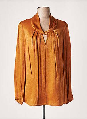 Blouse manches longues manches longues marron LAUREN VIDAL femme