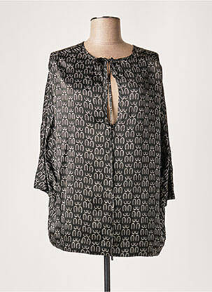 Blouse imprimé fantaisie manches 3/4 noir LAUREN VIDAL femme