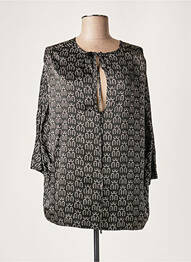 Blouse imprimé fantaisie manches 3/4 noir LAUREN VIDAL femme