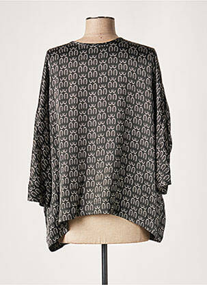 Blouse imprimé fantaisie manches 3/4 noir LAUREN VIDAL femme