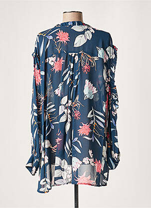 Chemisier imprimé fleurs manches longues bleu LAUREN VIDAL femme