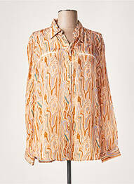 Blouse imprimé fantaisie manches longues orange LAUREN VIDAL femme