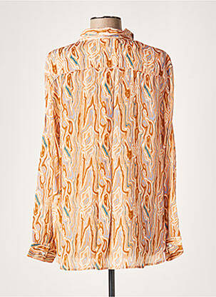 Blouse imprimé fantaisie manches longues orange LAUREN VIDAL femme