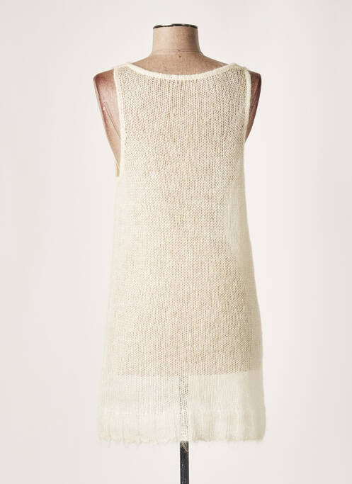 Pull tunique beige LAUREN VIDAL pour femme