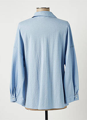Chemisier coupe cintrée manches longues bleu LAUREN VIDAL femme