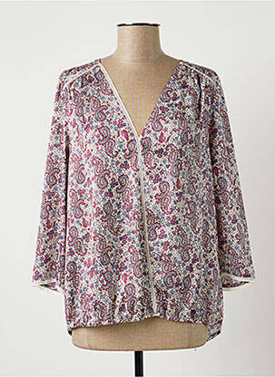 Blouse manches 3/4 manches 3/4 violet LAUREN VIDAL femme